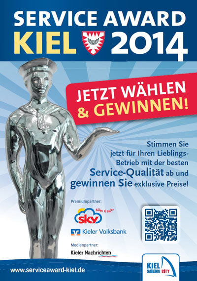 Wählen SIE den Kieler Service Award für die besten Unternehmen in Kiel – schöne Preise