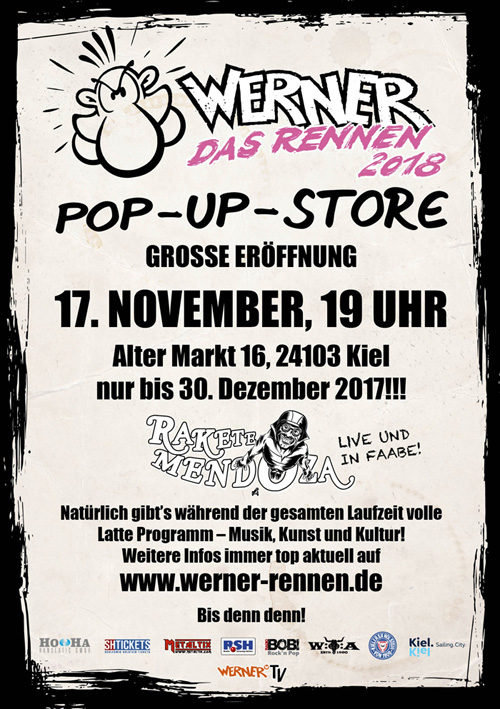 Werner Rennen 2018! In Kiel eröffnet ein Pop-Up-Store
